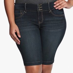 Torrid Bermuda jean shorts -faded & flaws, see pix